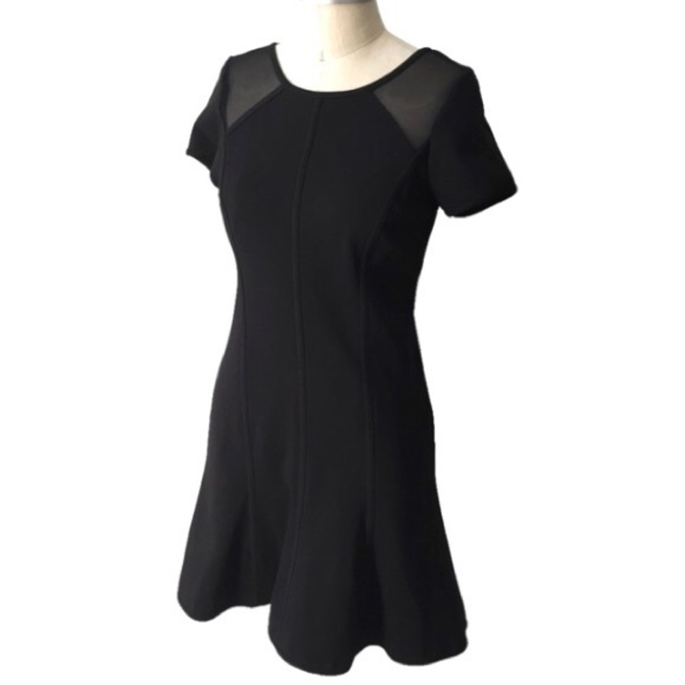 Ann Taylor black dress with mesh details
